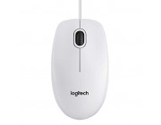 Logitech B100 Optical Mouse, White, USB, OEM